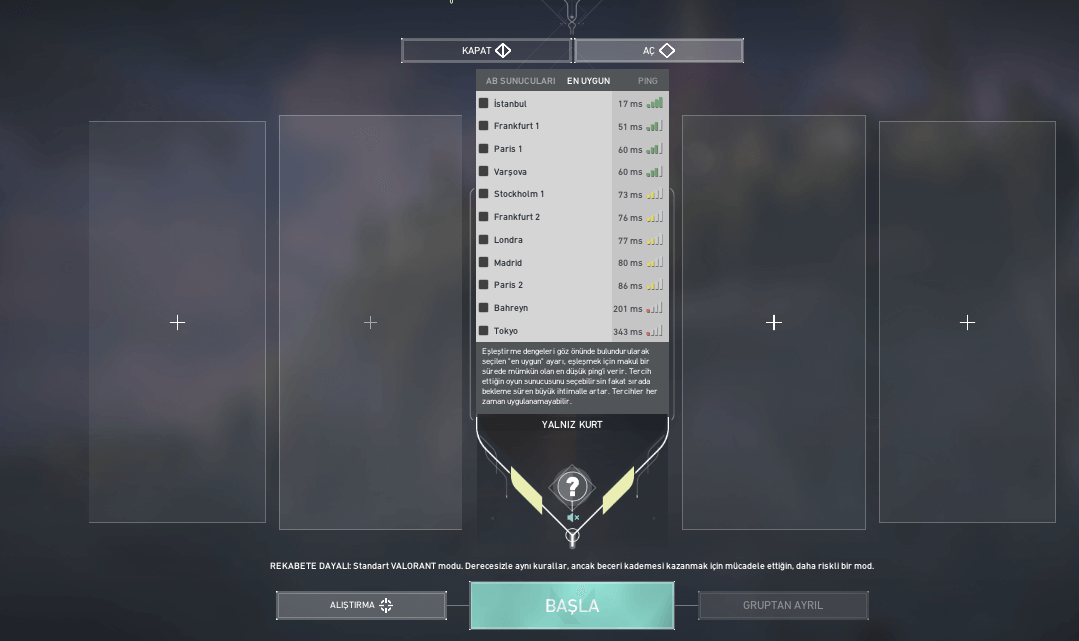 valorant sunucuları