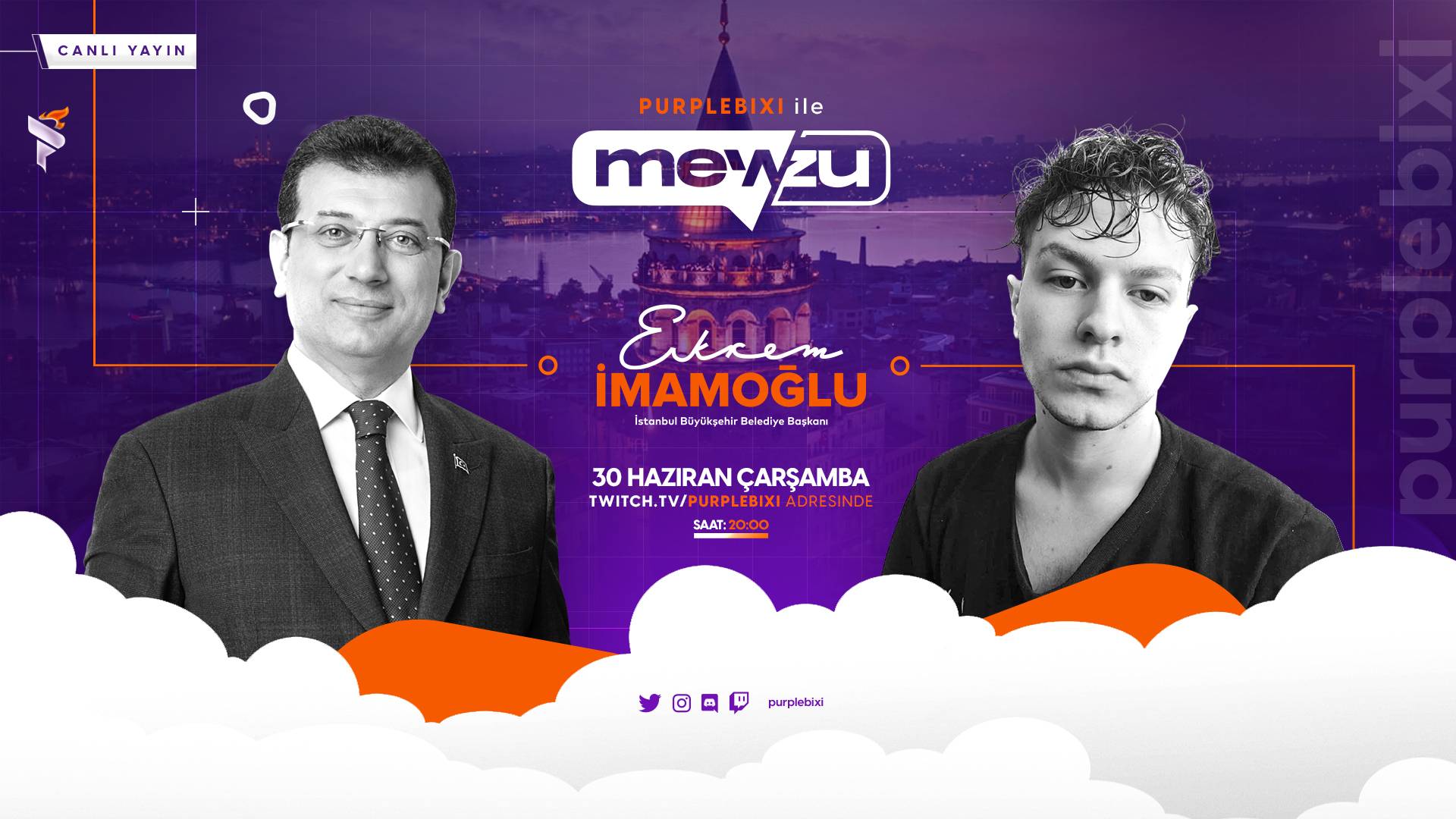 PurpleBixi’nin Ekrem İmamoğlu’yla Gerçekleştireceği Yayın 20.00’da Twitch’te Başlıyor!