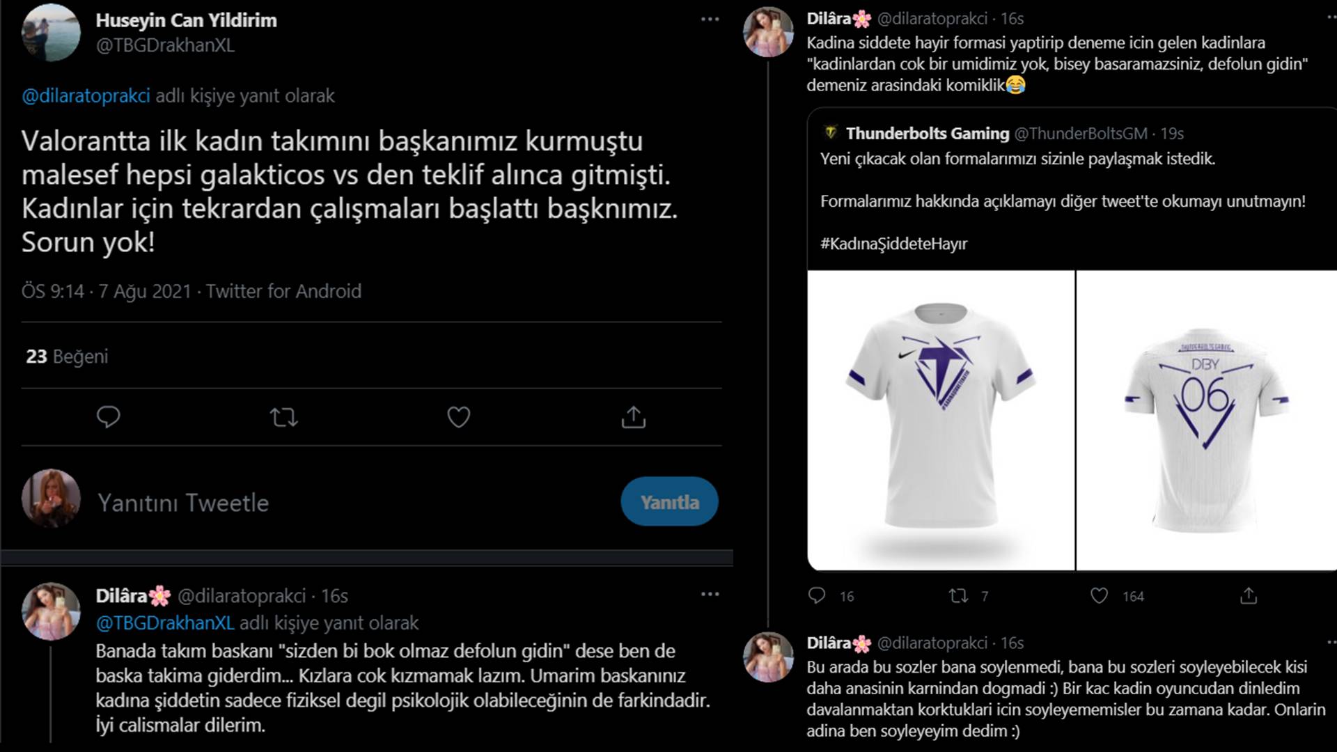 Dilara Toprakçı ve Thunderbolts Gaming Arasındaki Gerginlik