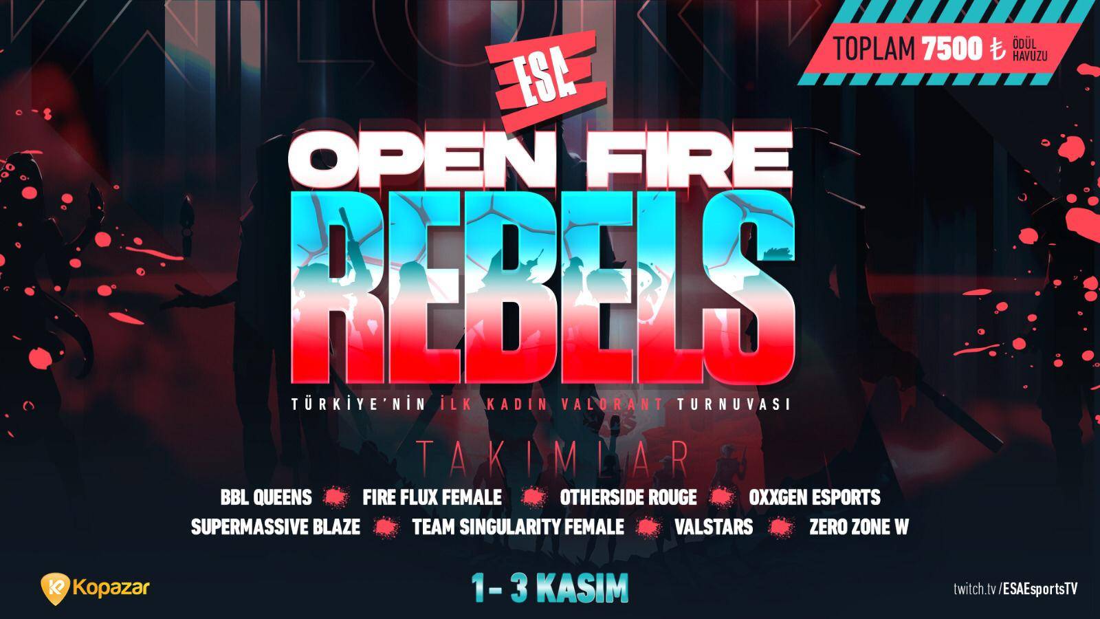 Türkiye’nin İlk Kadın VALORANT Turnuvası ESA Open Fire Rebels Duyuruldu!