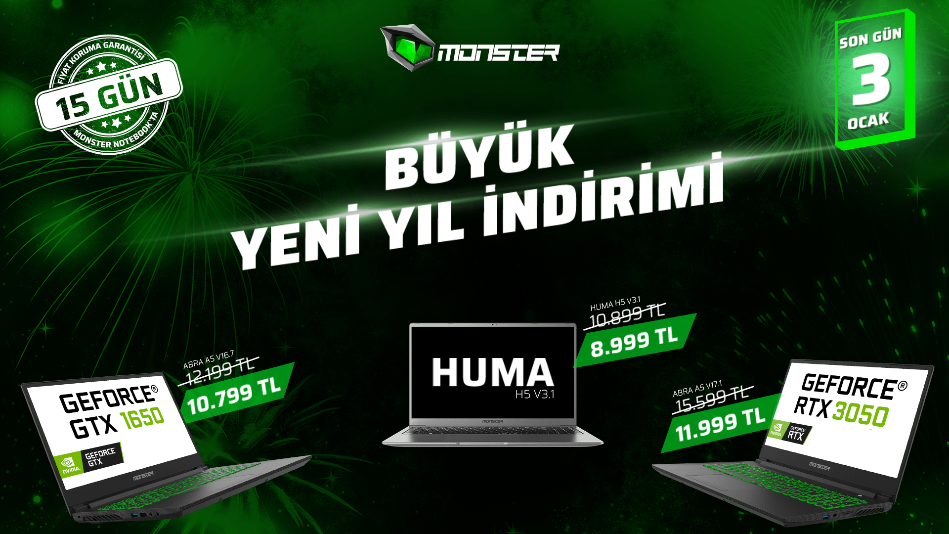 Monster Notebook’un Büyük Yeni Yıl İndirimi